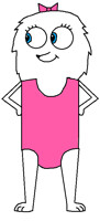 Gidget is Wearing Her Pink Swimsuit