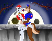 Binky kisses by the moonlight