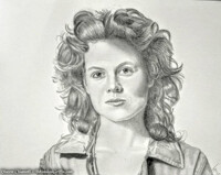 Seigorney Weaver graphite pencil portrait