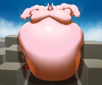 Blimp Cutemon stuck in the city