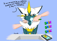 Zeraora is brushing its teeth (and so should you!)