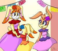 COM: Vanilla, cream and bunnie cincodemayo dresses
