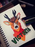 Deer Prismacolor
