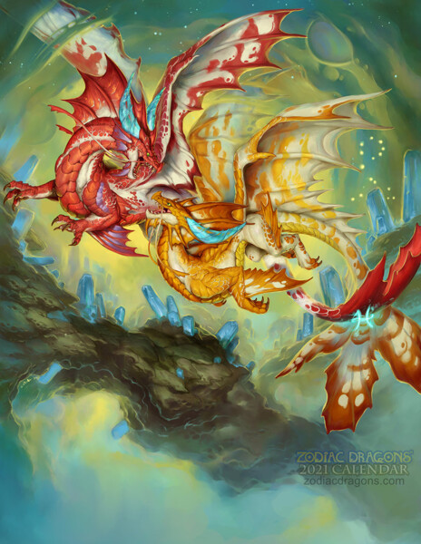 2021 - Zodiac Dragons Pisces by sixthleafclover -- Fur