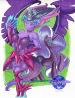 Comm: Midnight Sparkle & Nightmare Rarity