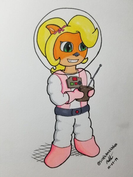 Coco Bandicoot in a space suit by Markety -- Fur Affinity