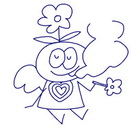 angel smoking (doodle)