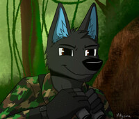 Gray fox in a protogen mask) by Monik_Fox -- Fur Affinity [dot] net