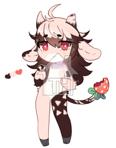 fluffy strawberry cow | Sticker