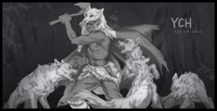 YCH - fight with wolves - сlosed