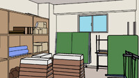 Gym class equipment room background