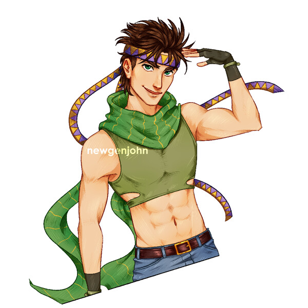 Anon Fox - Joseph Joestar Pose by HollyNight~HardDay -- Fur Affinity [dot]  net