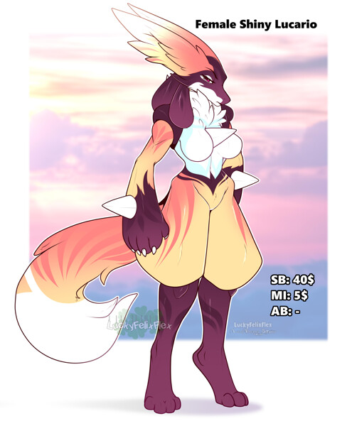 Anthro Shiny Lucario adopt-OPEN — Weasyl