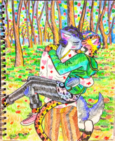 A kiss in the shade of the trees~