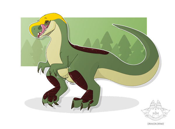 Funny Dino after a run by SwankyBones -- Fur Affinity [dot] net