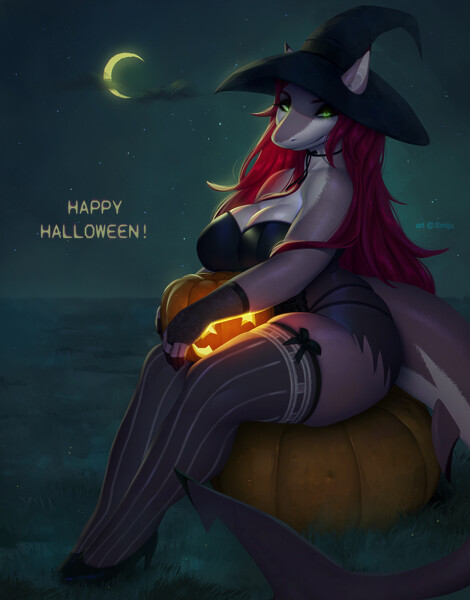 private commission of my shark lady 💝 squashing the squashes 🎃. _. charac...