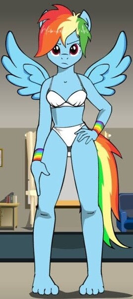 Anthro Rainbow Dash (underwear) by BlueFirePony88 -- Fur Affinity [dot] net