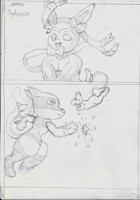 chibi lucario mew and sylveon
