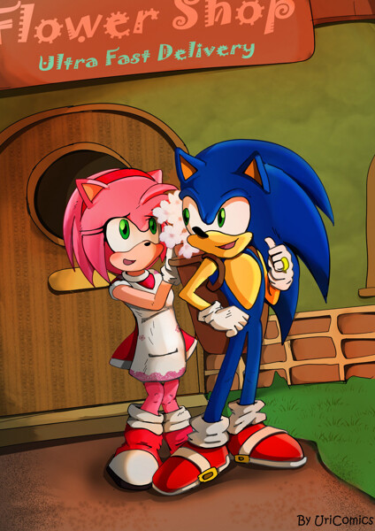 Sonic and Amy's Kiss After the Party by FaunaFox1 -- Fur Affinity