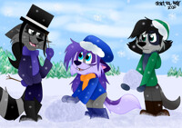 Tesla, Kelly, and Dustine Build a Snowman