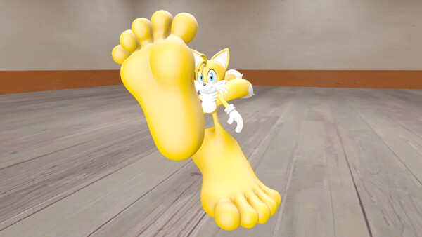 Tails Hugging Sonic's Hyper Feet by JohnHall -- Fur Affinity [dot] net