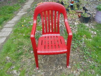 That dirty chair got painted red