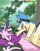 Playing in the forest