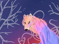 The wolf trapped in the wood.