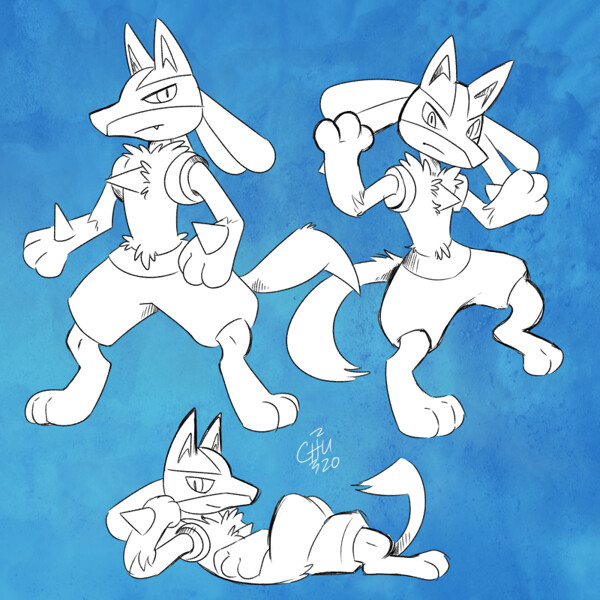 Lucario practice (Shiny) by caruilon -- Fur Affinity [dot] net