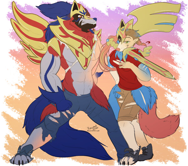 Zacian & Zamazenta by soonico -- Fur Affinity [dot] net