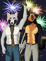 Wulfgar and Riko - Happy New Year!!! 🎆🐺🐺🎆
