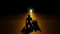 Blender - Dary, Fluffy and the door