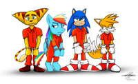 Sonic characters with Rouge clothing (commission) by mecl4105 -- Fur  Affinity [dot] net