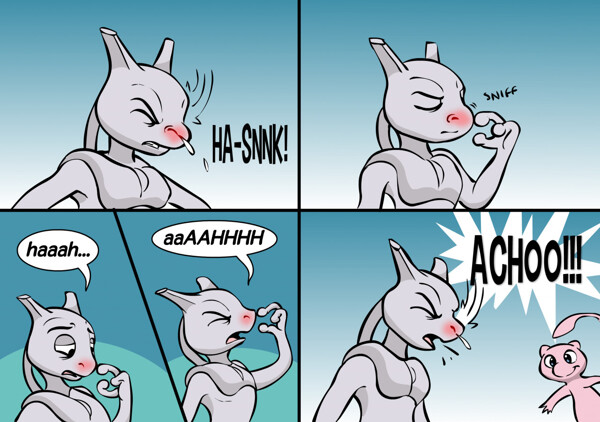 Mew defeats Mewtwo #Pokemon #Mew #Mewtwo #Stinky #Burn #Comic