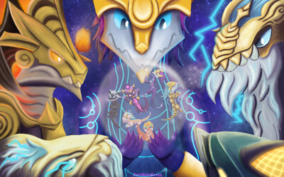 Aurelion and Ao Shin! by Demacian_Yordle -- Fur Affinity [dot] net