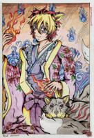 Katsuki wearing a kimono ...