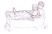 Scrae and Val in a bath