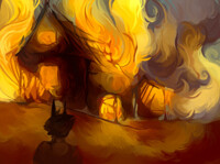 The burning house