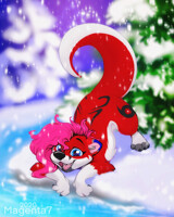 Otter in winter forest~