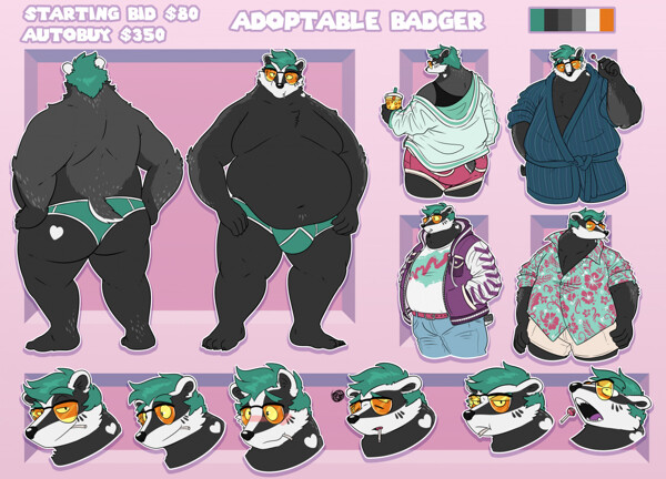 Adoptable Character Auction - Badger (SOLD) by FatGlaz.