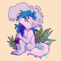 Bong smoking YCH chibi commission