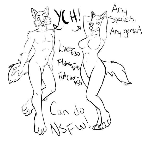 FOR HIRE] SFW Flat-Color YCH for only 30 USD!! Available for 2 slots each  pose! : r/furry