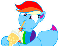 Drinking Bubble tea Rainbow Eevee