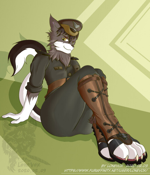 Maine coon in Military Uniform by Lonevox -- Fur Affinity [dot] net