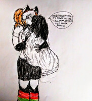(Fanart) Synthy hugs her tail