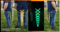 Medium Orange, Glow, and Black Crisscross Diamond DragonT...