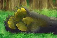YCH - Pluto's paws resting (Dirt, Sweat, Smell)