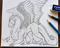 Bowing floof - Sketch for Sugas