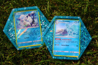 Alolan Vulpix and Ninetails Pokemon Card Resin Coasters