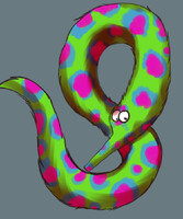 Lisa Frank Worm on a string